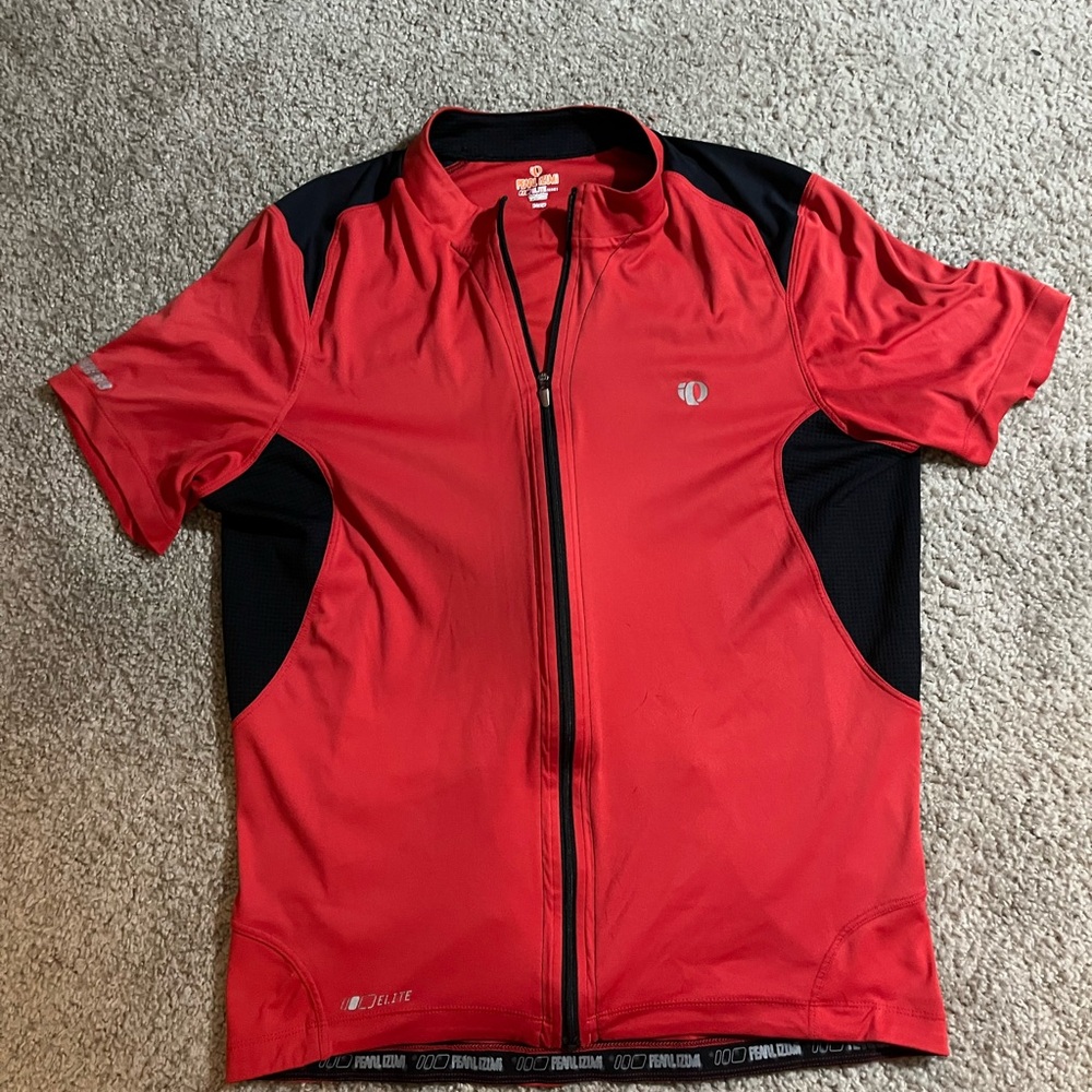Pearl Izumi Men's Red and Black Cycling top